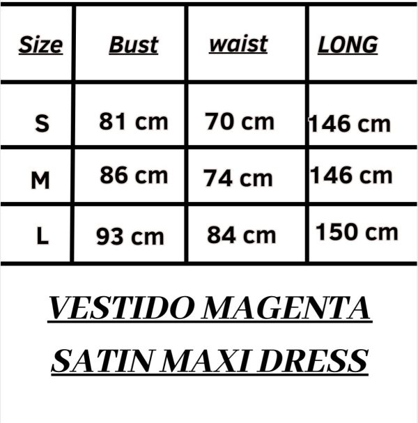 Magenta Satin Maxi Dress - Imagen 6